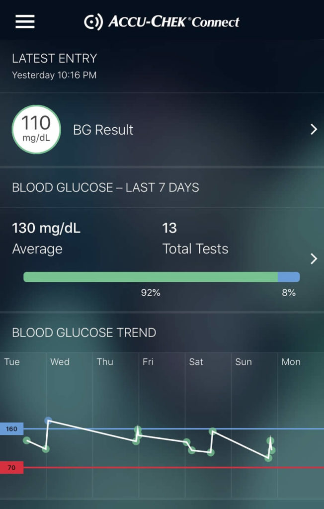 diabetes blood glucose monitor app accu-chek connect